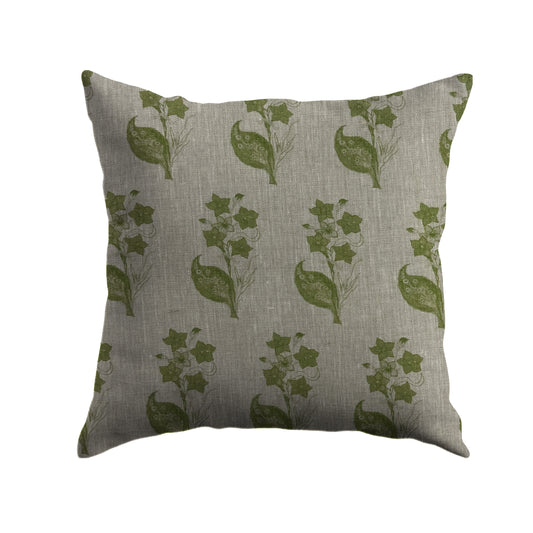 Mughal Resist Green Cushion