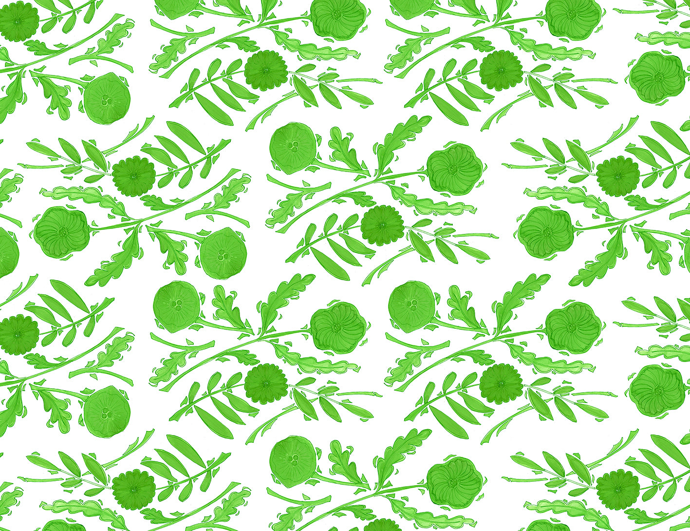 Floral Plate Lime Remnant