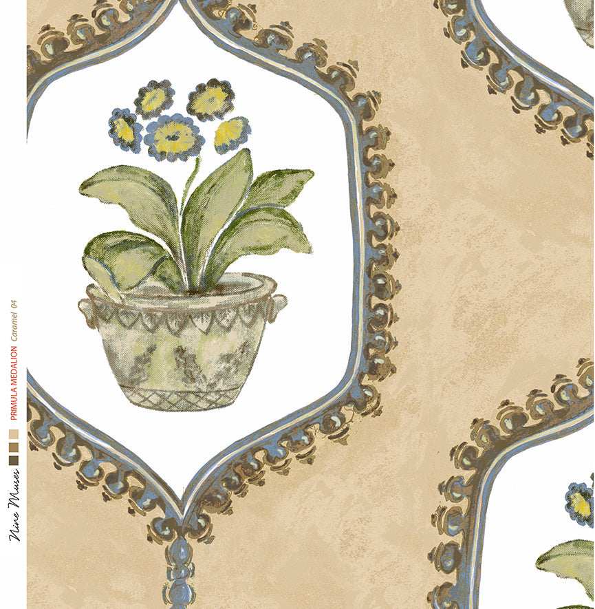 Primula Medallion Wallpaper